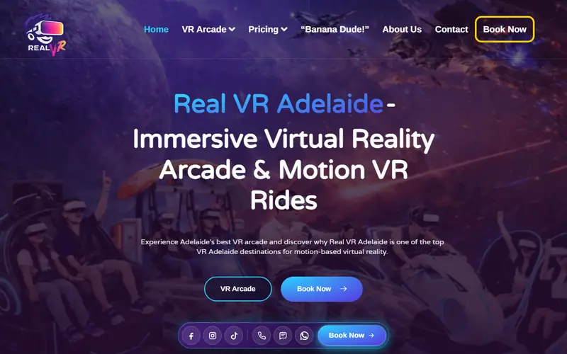 The RealVR website home page